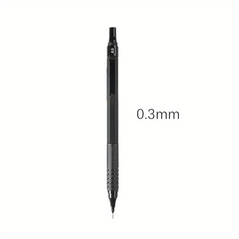 0.3/0.5/0.7/0.9/2.0mm Mechanical Pencil Low Center of Gravity Metal Drawing Special Pencil Office Write Art Supplies for School