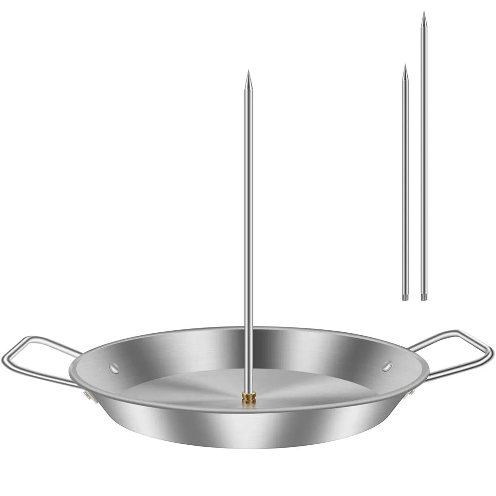 Vertical Meat Skewer Stainless Steel BBQ Vertical Skewer Grill with 3 Replacement Spikes Barbecue Vertical Skewer Grill Rack
