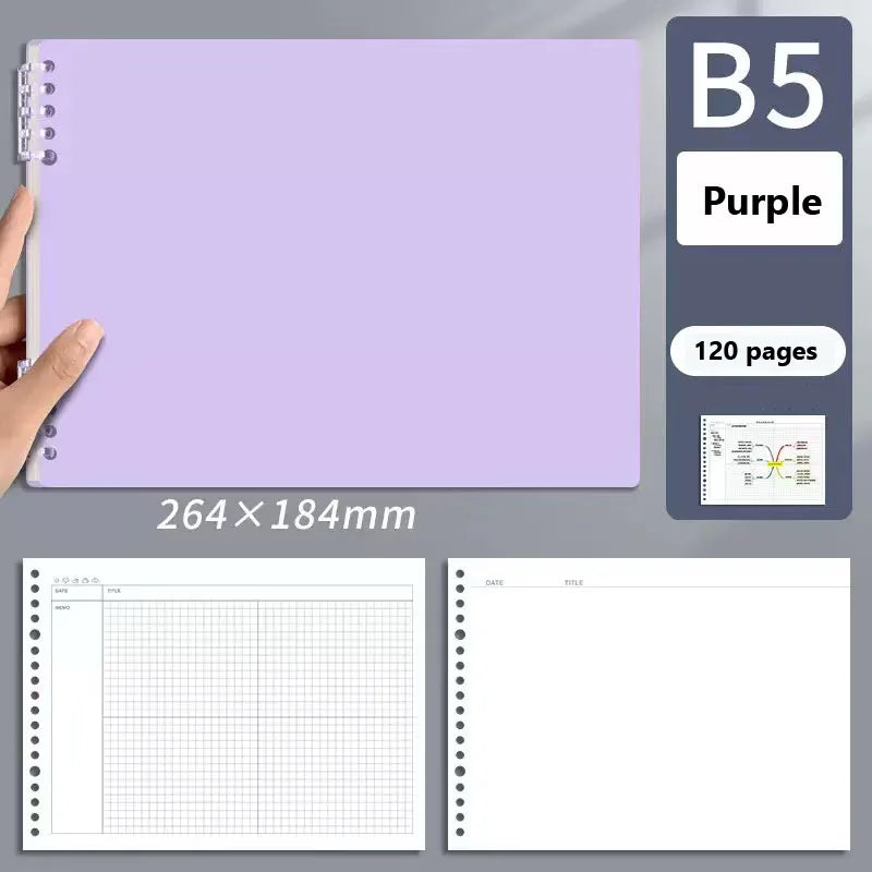 120 Pages B5 Mind Map Notepad Grid Planner Loose Leaf Office Diary Notebook Sketchbook Notebooks Writing Pads School Supplies