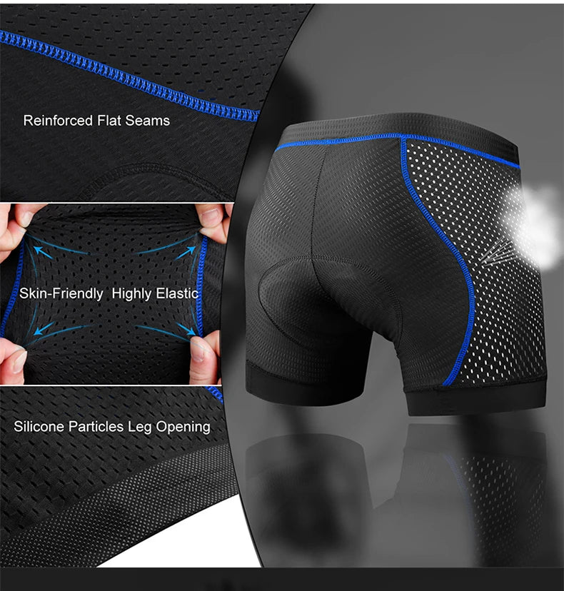 X-TIGER Cycling Underwear 5D Breathable Padded Gel Bike Shorts Men MTB Anti Slip Leg Grips Riding Cycling Shots Ciclismo