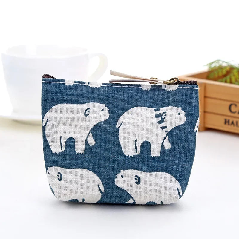 Fashion Kawaii Coin Purse Canvas Mini Floral Clutch Purse Women Girls Kids Cheap Coin Pouch Change Purses Clutch Bags Wholesale