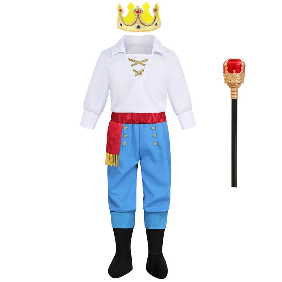 Boys Prince Cosplay Suits Prince Charming Kids Florian Role Playing Clothes Children Peter Pan Costume Naveen Dress Up Outfits