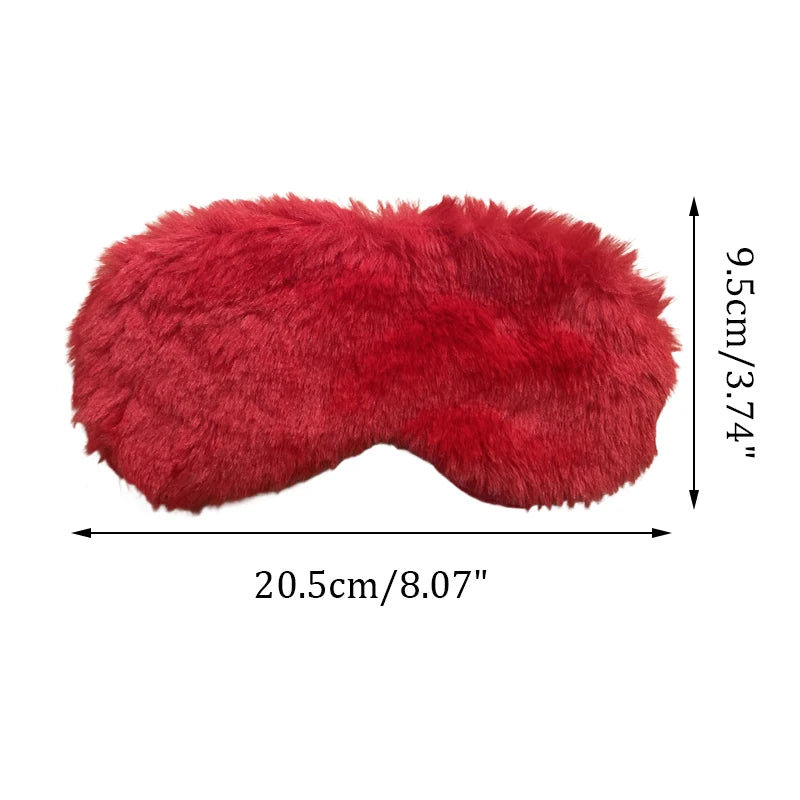 Soft Plush Sleeping Mask Cute Rabbit Fur Blindfold for Nap Eye Cover Health Sleep Aid for Men Women Students All Seasons