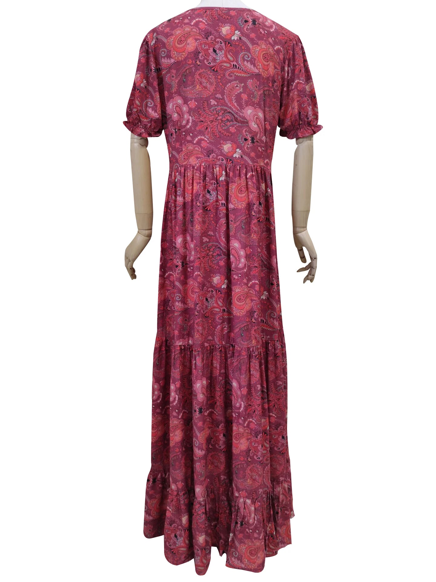 TEELYNN boho long dress Vintage 2023 floral print Chiffon three quarter sleeve v-neck summer Gypsy Hippie women dresses vestidos