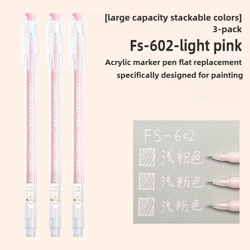 LANGUO Aesthetic Overlayable Skin Tone Gel Pens High-Capacity Art Journaling Replacement School Supplies Stationery