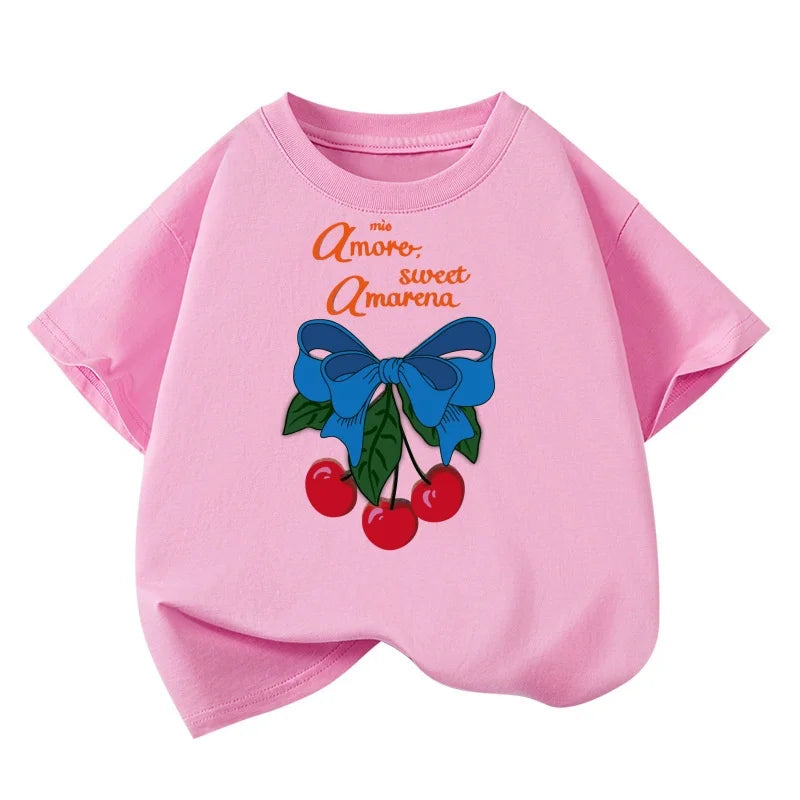 Girls Summer T Shirts 2025 Cotton Graphic Tees for Baby Short-sleeve Kids Tops Toddler Children Shirts Boys T-Shirt