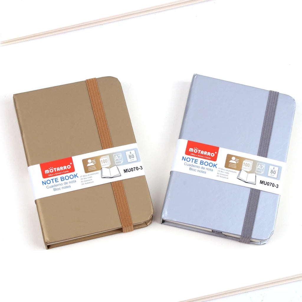 MOTARRO 1Pcs A7 Notebook Gold Silver Notepad Mini Memo Ins Hand Ledger for Student School Office Supplies Notepad