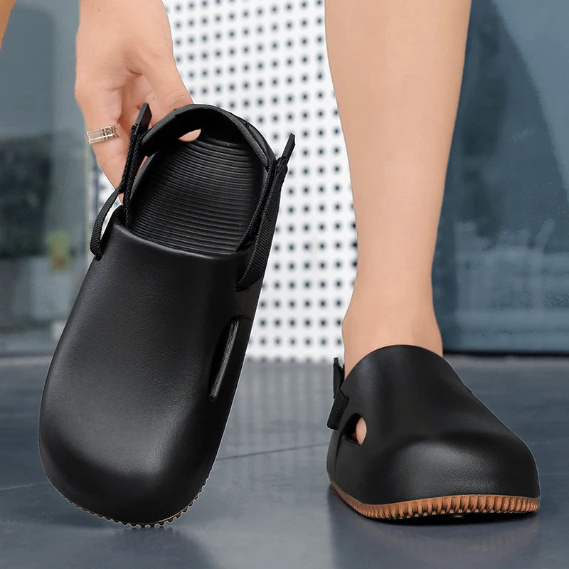 Summer Men Slippers Platform Outdoor Beach Sandals Clogs Quick Dry Non-Slip Indoor Slides Bathroom Shoe Couple Casual Loafers 45