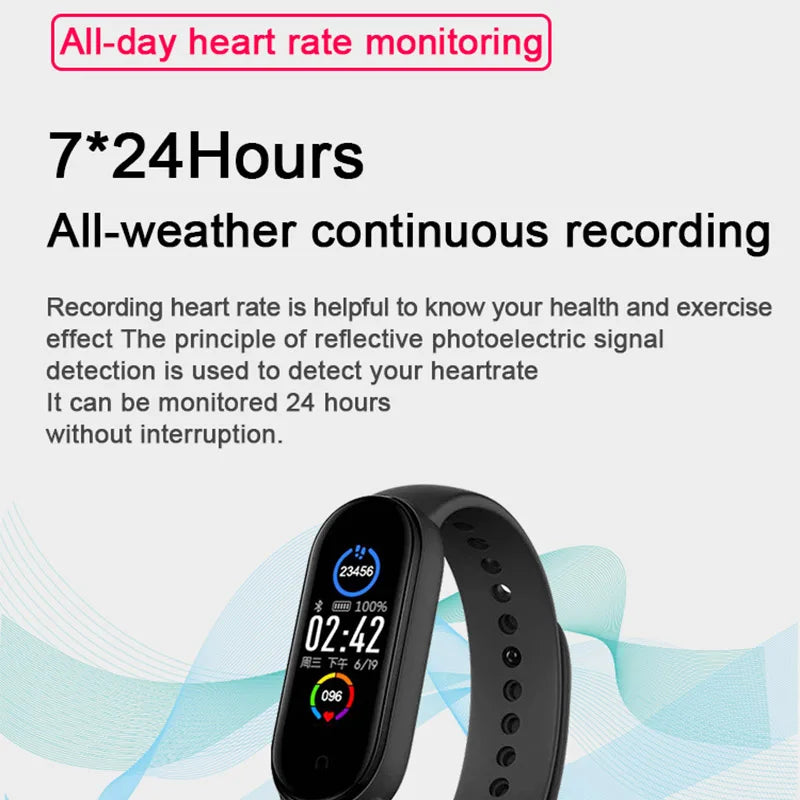 M5 Smart Band Waterproof Sport Watches Smart Watch Men Woman Blood Pressure Heart Rate Monitor Fitness Bracelet For Android IOS