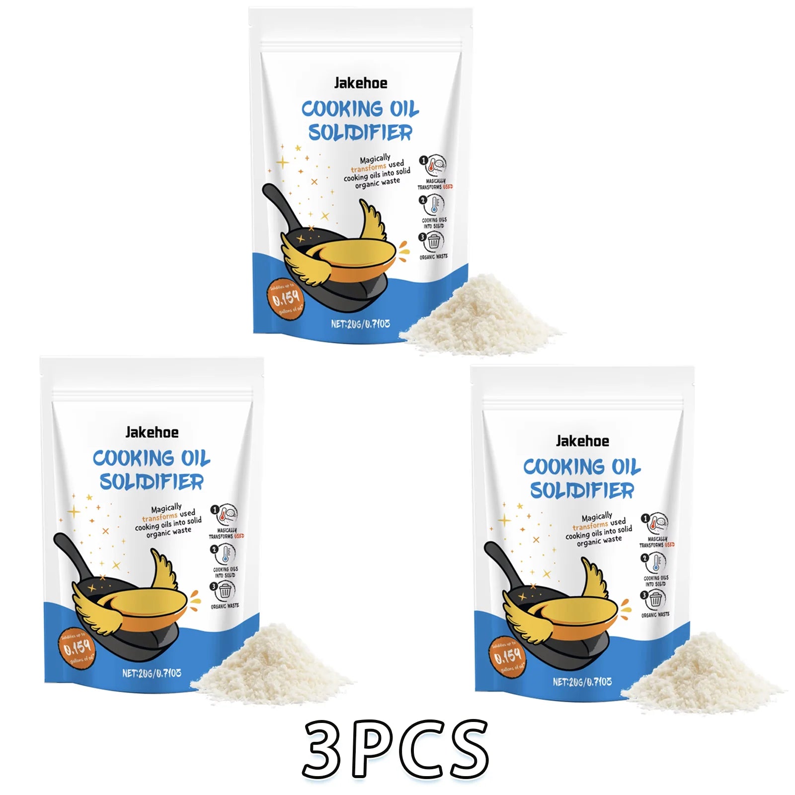 Cooking Oil Solidifier Powder Hot Grease Hardener For Used Fryer Oil Waste Vegetable Lard Eco Friendly Kitchen Cleaning Tool