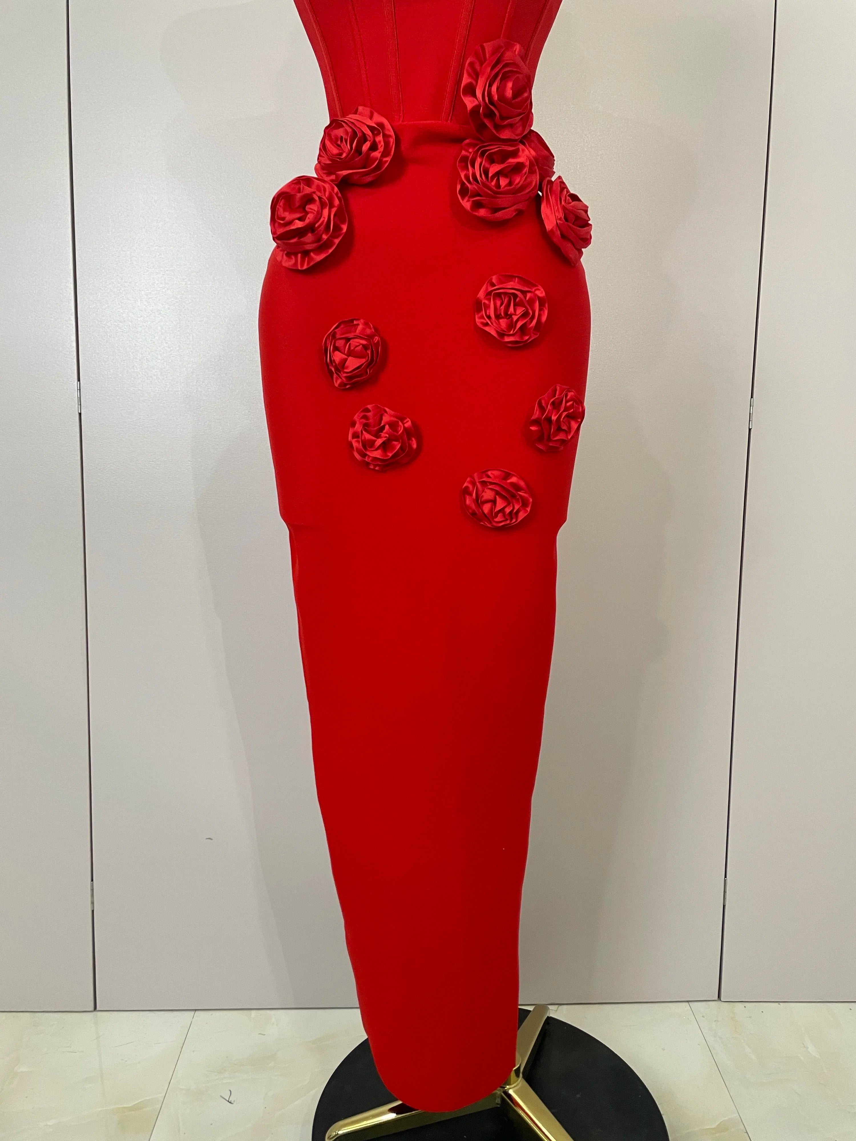 Sexy Fashion White Elegant Strapless Flower Bodycon Long Dress Women Casual Streetwear Club Birthday Party Slim Elegangt Dresses