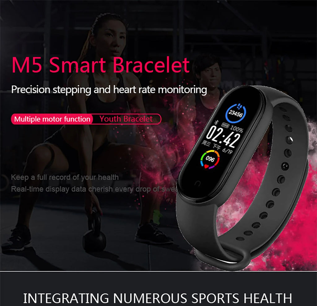M5 Smart Band Waterproof Sport Watches Smart Watch Men Woman Blood Pressure Heart Rate Monitor Fitness Bracelet For Android IOS