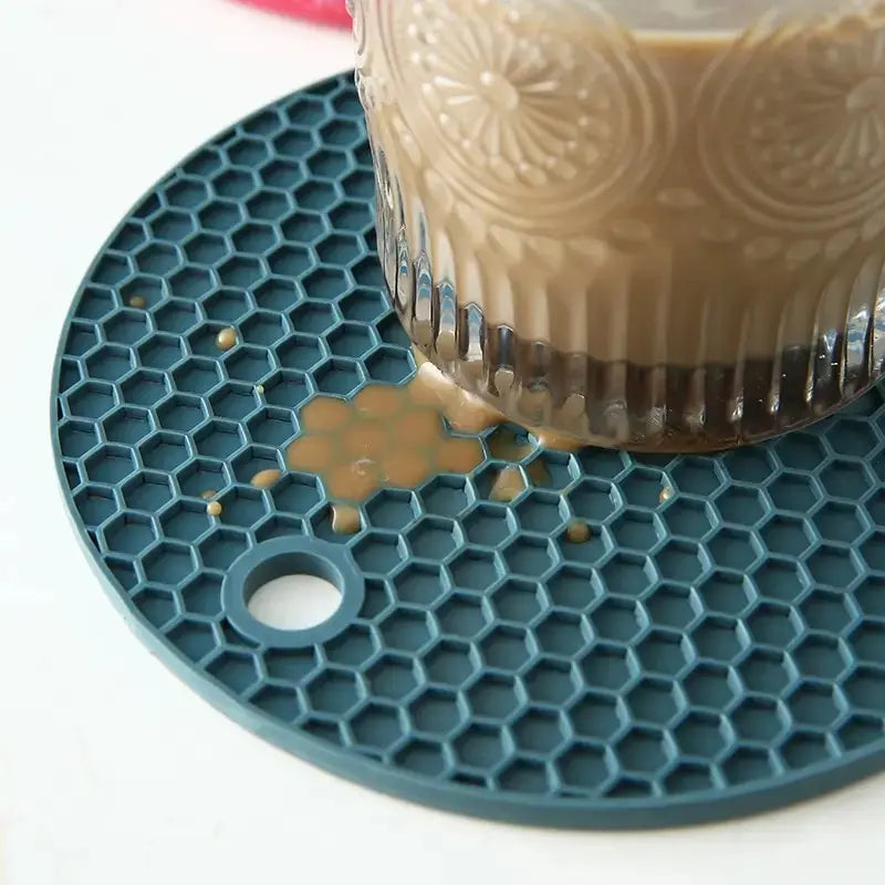 Round Resistant Rubber Mat Drink Cup Coasters Insulation Non Slip Pot Holder Thicken Table Placemat Kitchen Accessories
