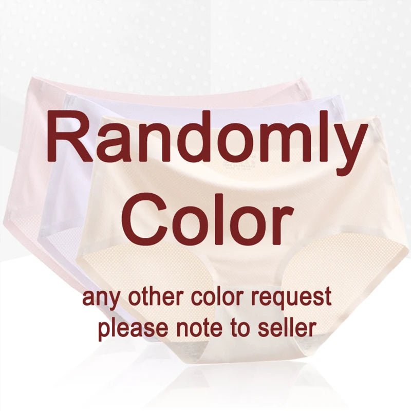 3Pcs/Set Ice Silk Seamless Underwear For Women Low Waisted Brazilian Pants Breathable High Elasticity Lingerie Intimates Panties