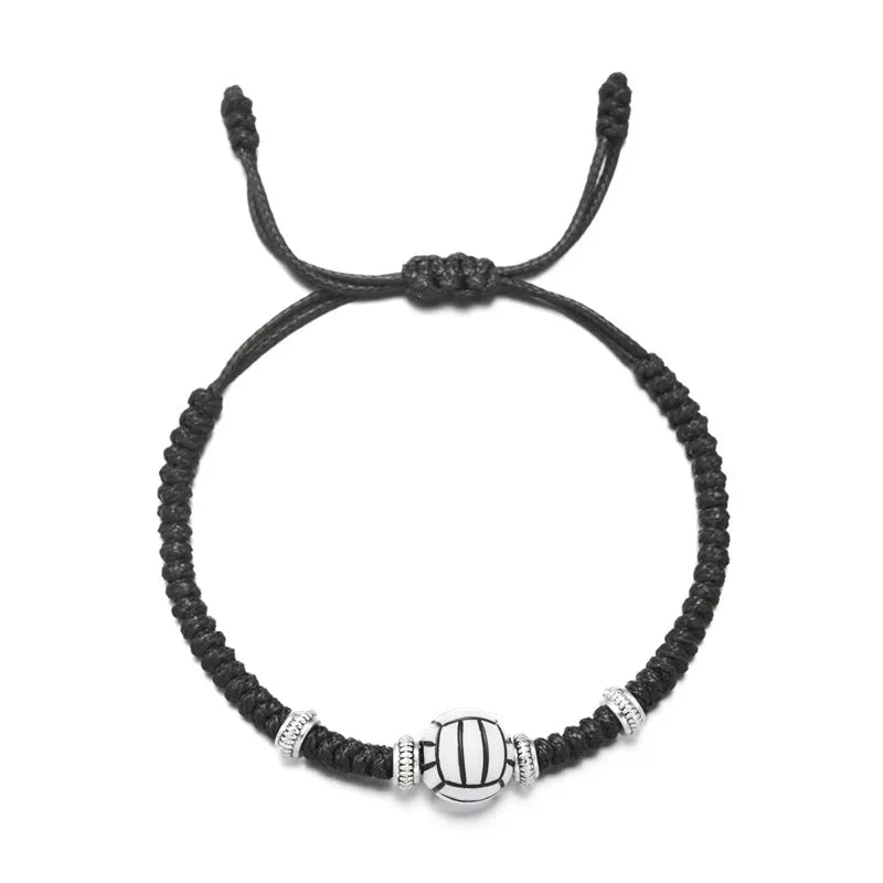 Leisure Ball Games Beads Rope Bracelet Unisex Handmade Braided Adjustable Knot 6 Styles Sports Braslet Outdoor Couple Hand Joias