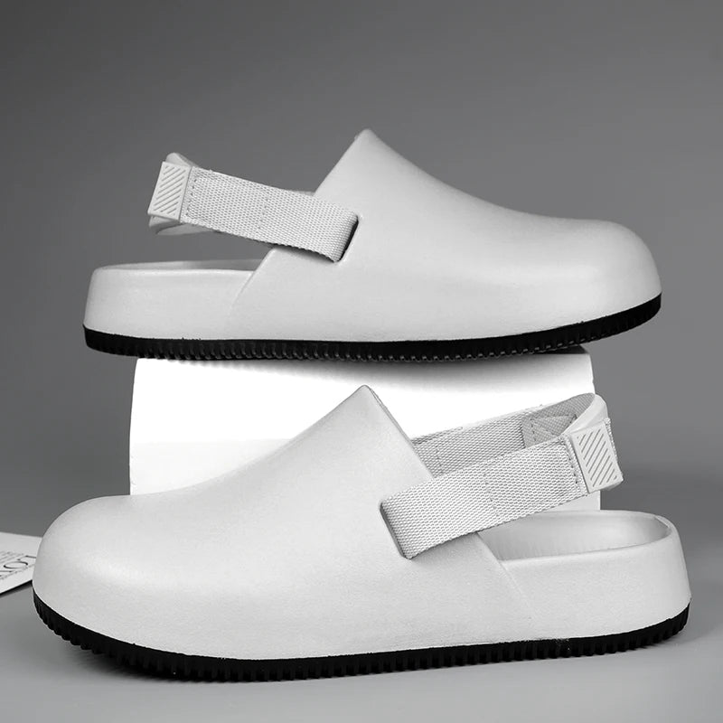 Summer Men Slippers Platform Outdoor Beach Sandals Clogs Quick Dry Non-Slip Indoor Slides Bathroom Shoe Couple Casual Loafers 45