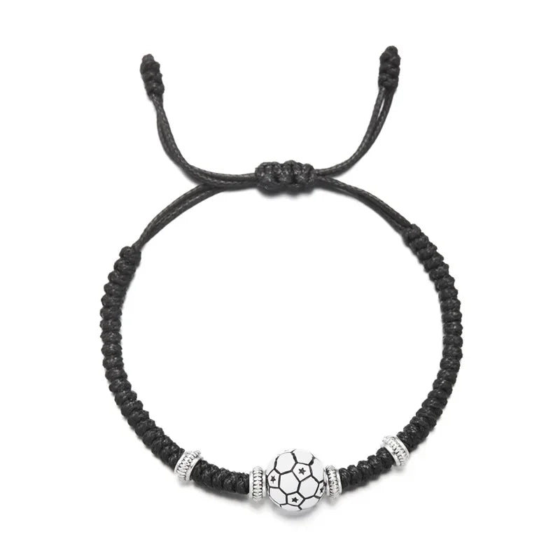 Leisure Ball Games Beads Rope Bracelet Unisex Handmade Braided Adjustable Knot 6 Styles Sports Braslet Outdoor Couple Hand Joias