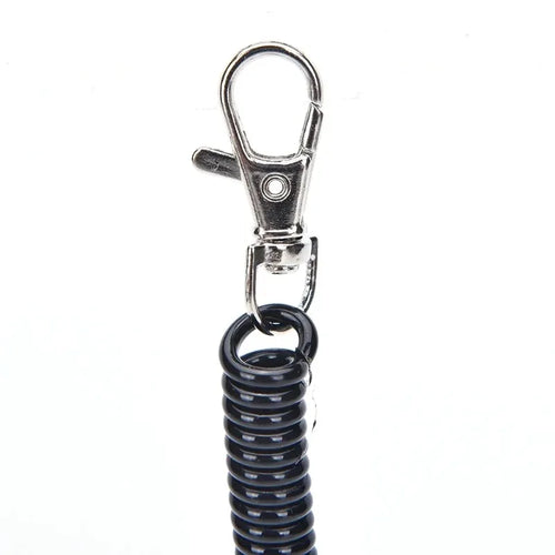 2PC  Plastic black extendable spring coil spiral tension chain keychain keychain keychain