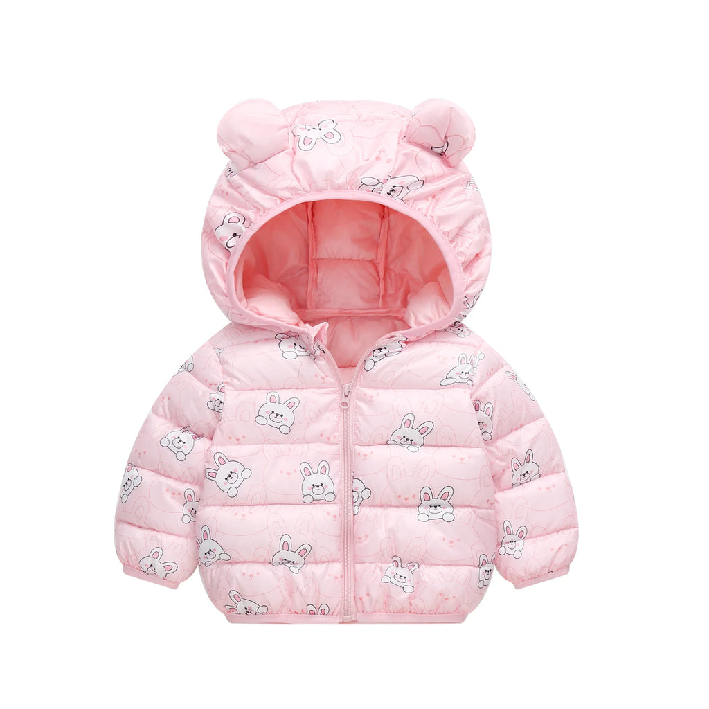 New Autumn Winter Coats Children Cartoon Cotton Down Jacket Kids Cute Casual Fashion Outerwear Boys Girls Print Clothing