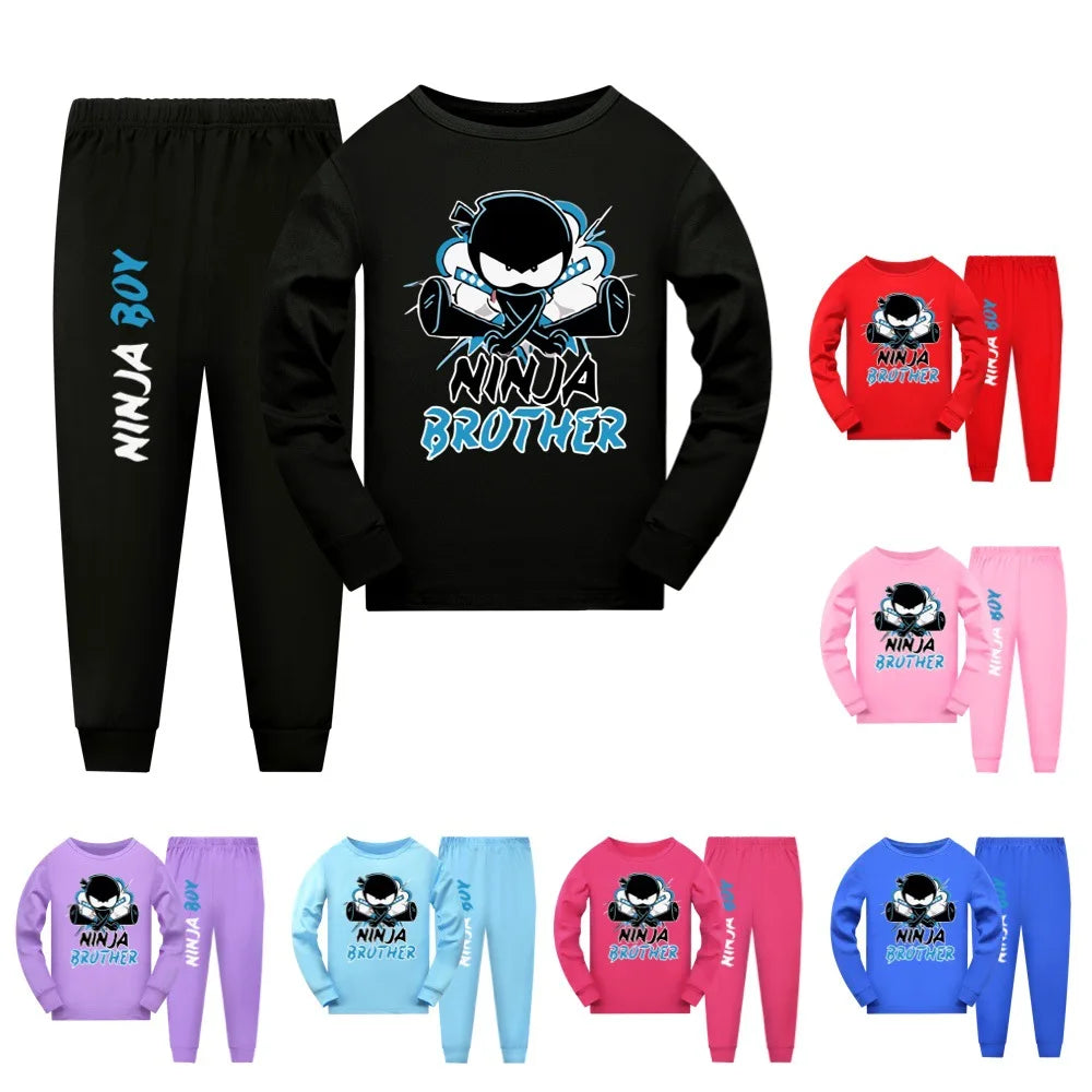 Cute Game NINJA KIDZ Children Pajamas Boys Pijama Cotton Clothes Set Sleepwear Kids Nightwear for Girls Toddler Outfits