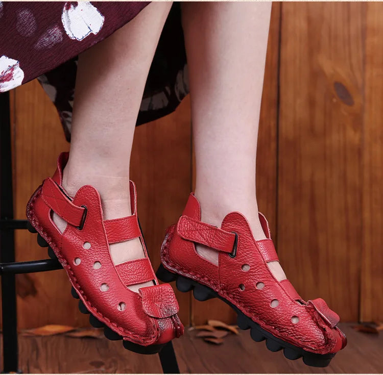 GKTINOO 2026 Summer Soft Bottom Flat Genuine Leather Women Shoes Personality Leisure Women Sandals Retro Handmade Sandals sapato