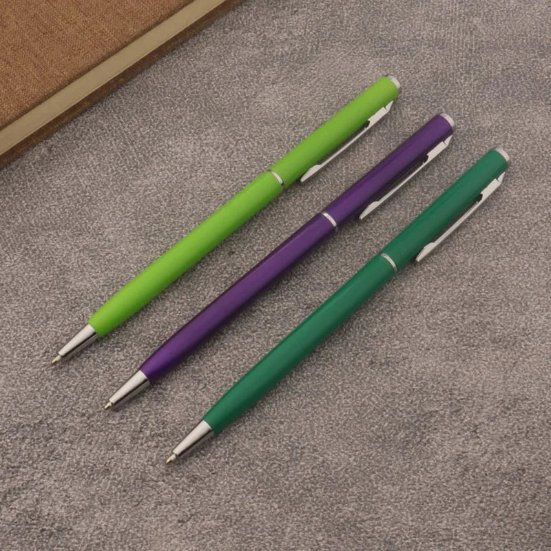 1pc Metal Ballpoint Pen Fluorescent Green Purple Business Office School Supplies Writing Pen