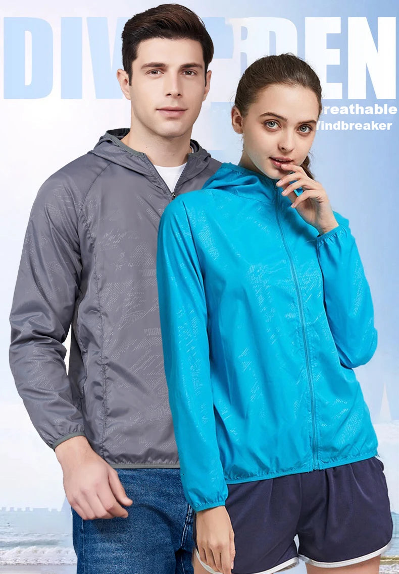 LNGXO Men Women Waterproof Jacket Quick Dry Hiking Camping Windbreaker Unisex Trekking Fishing Rain Coat Outdoor Anti UV Clothes