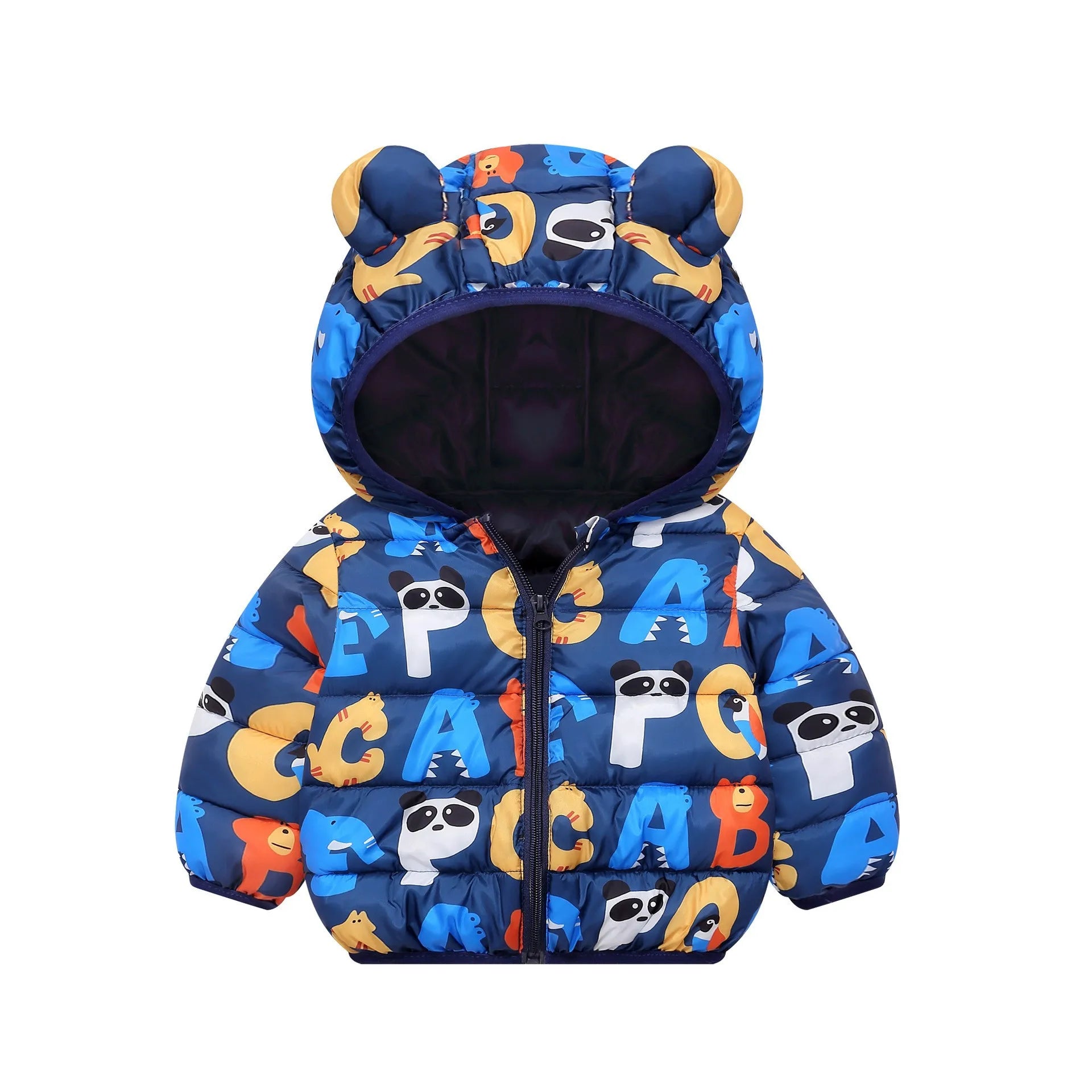 New Autumn Winter Coats Children Cartoon Cotton Down Jacket Kids Cute Casual Fashion Outerwear Boys Girls Print Clothing