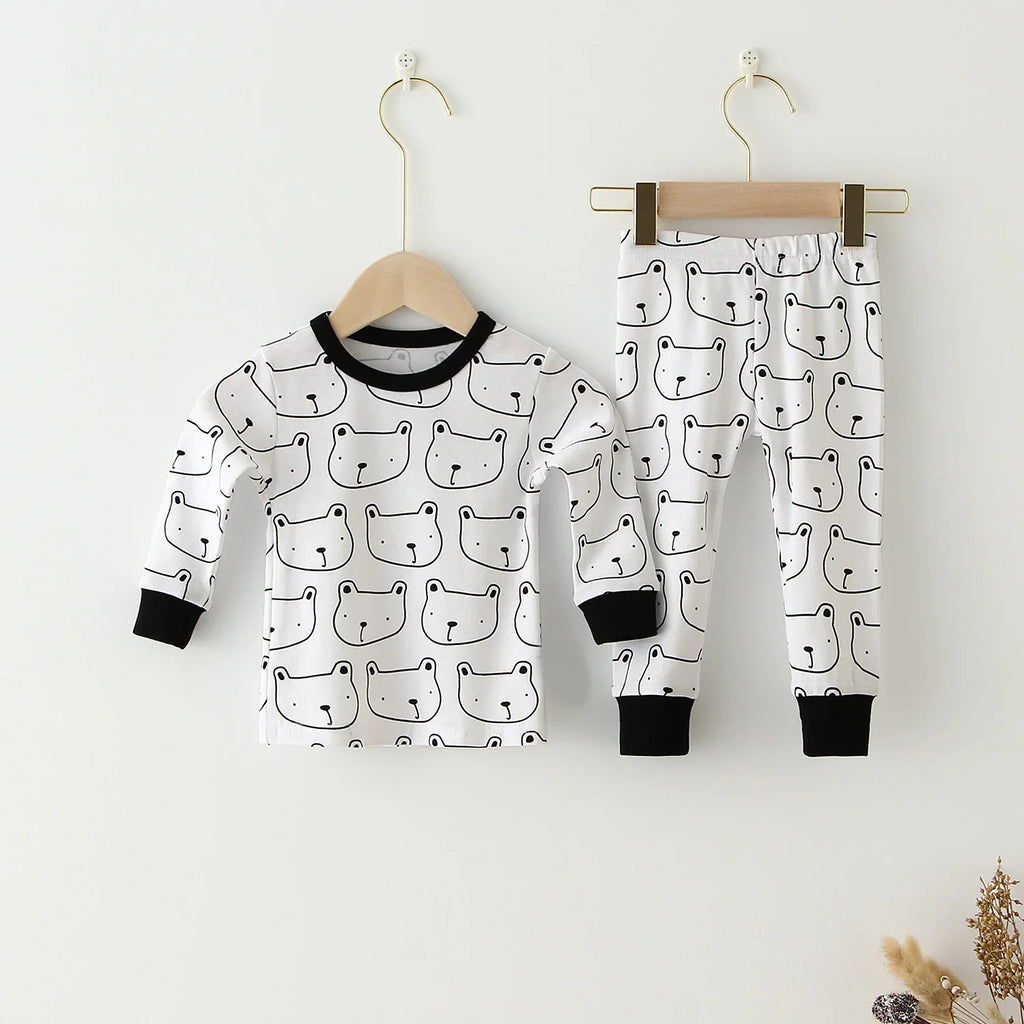 Children Pajamas Set Baby Suit Kids Clothes Toddler Boys Girls Clothing Soft Cotton Kids Tops Shirts Pants Home Kids Pajama