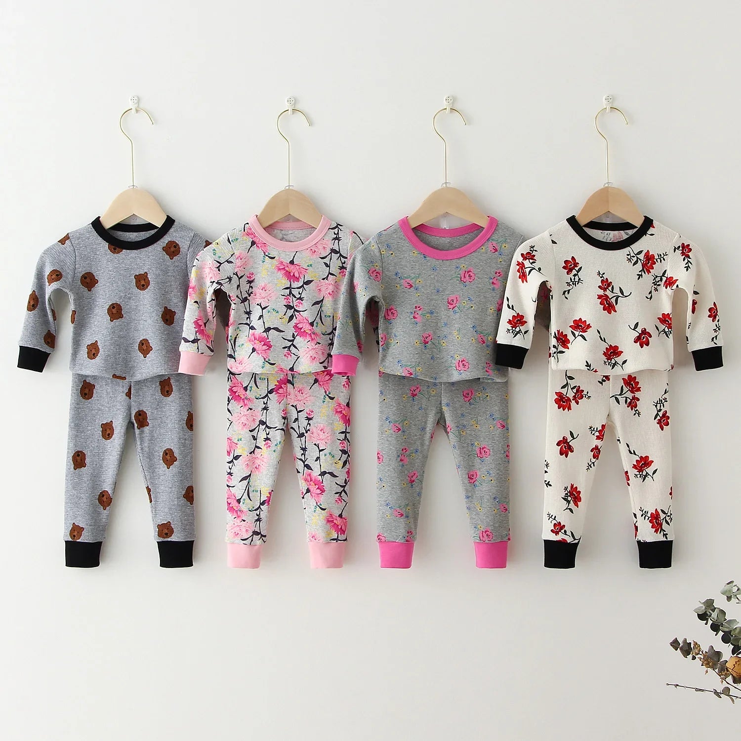 Children Pajamas Set Baby Suit Kids Clothes Toddler Boys Girls Clothing Soft Cotton Kids Tops Shirts Pants Home Kids Pajama
