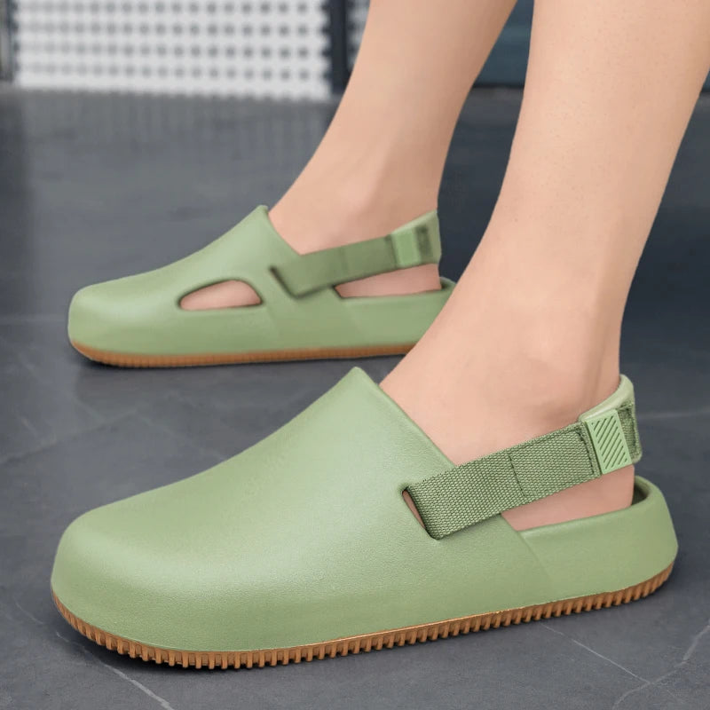 Summer Men Slippers Platform Outdoor Beach Sandals Clogs Quick Dry Non-Slip Indoor Slides Bathroom Shoe Couple Casual Loafers 45