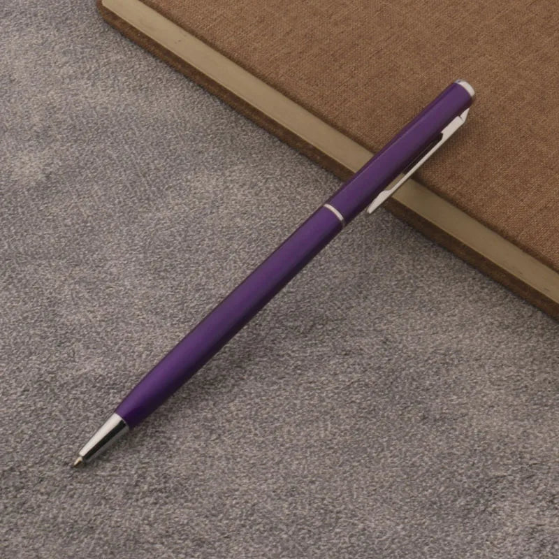 1pc Metal Ballpoint Pen Fluorescent Green Purple Business Office School Supplies Writing Pen