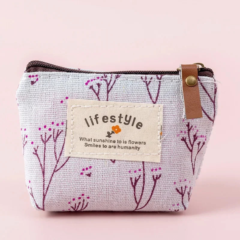 Fashion Kawaii Coin Purse Canvas Mini Floral Clutch Purse Women Girls Kids Cheap Coin Pouch Change Purses Clutch Bags Wholesale