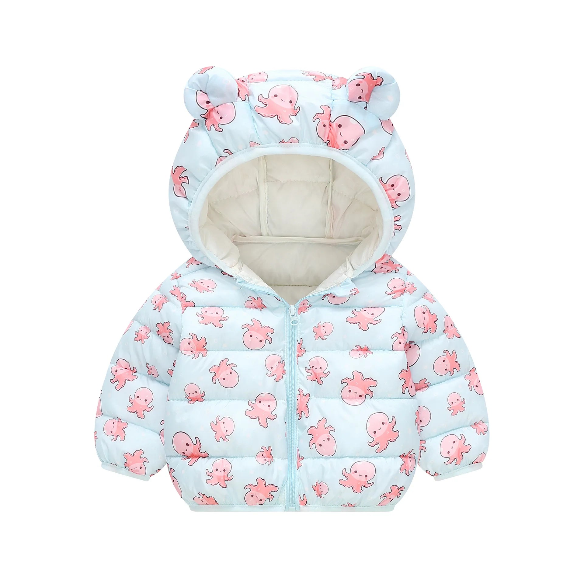 New Autumn Winter Coats Children Cartoon Cotton Down Jacket Kids Cute Casual Fashion Outerwear Boys Girls Print Clothing