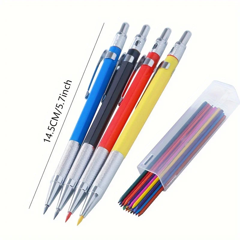 2.0MM Metal Mechanical Pencil Set with lead Art Drawing Design Automatic Drawing Special Pencil Student Office School Supplies