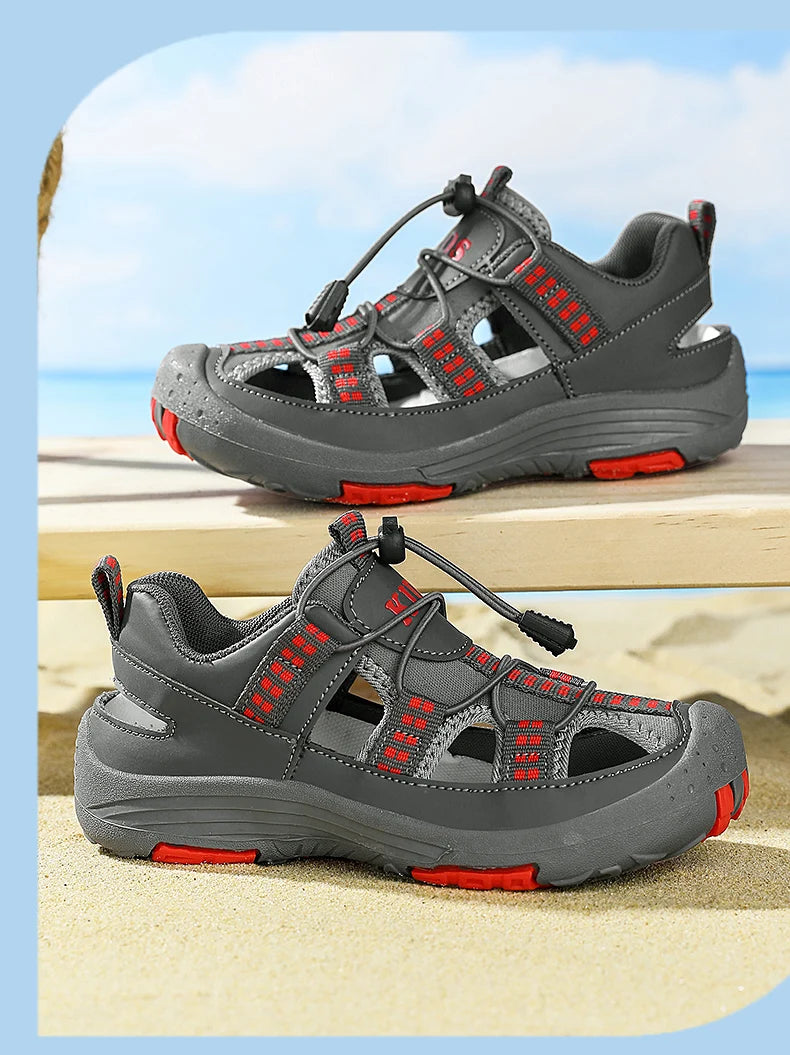 Boys Outdoor Sandals Brand Children Breathable Summer School Sports Shoes New Children's Soft Non-slip Beach Sandals Size 30-39