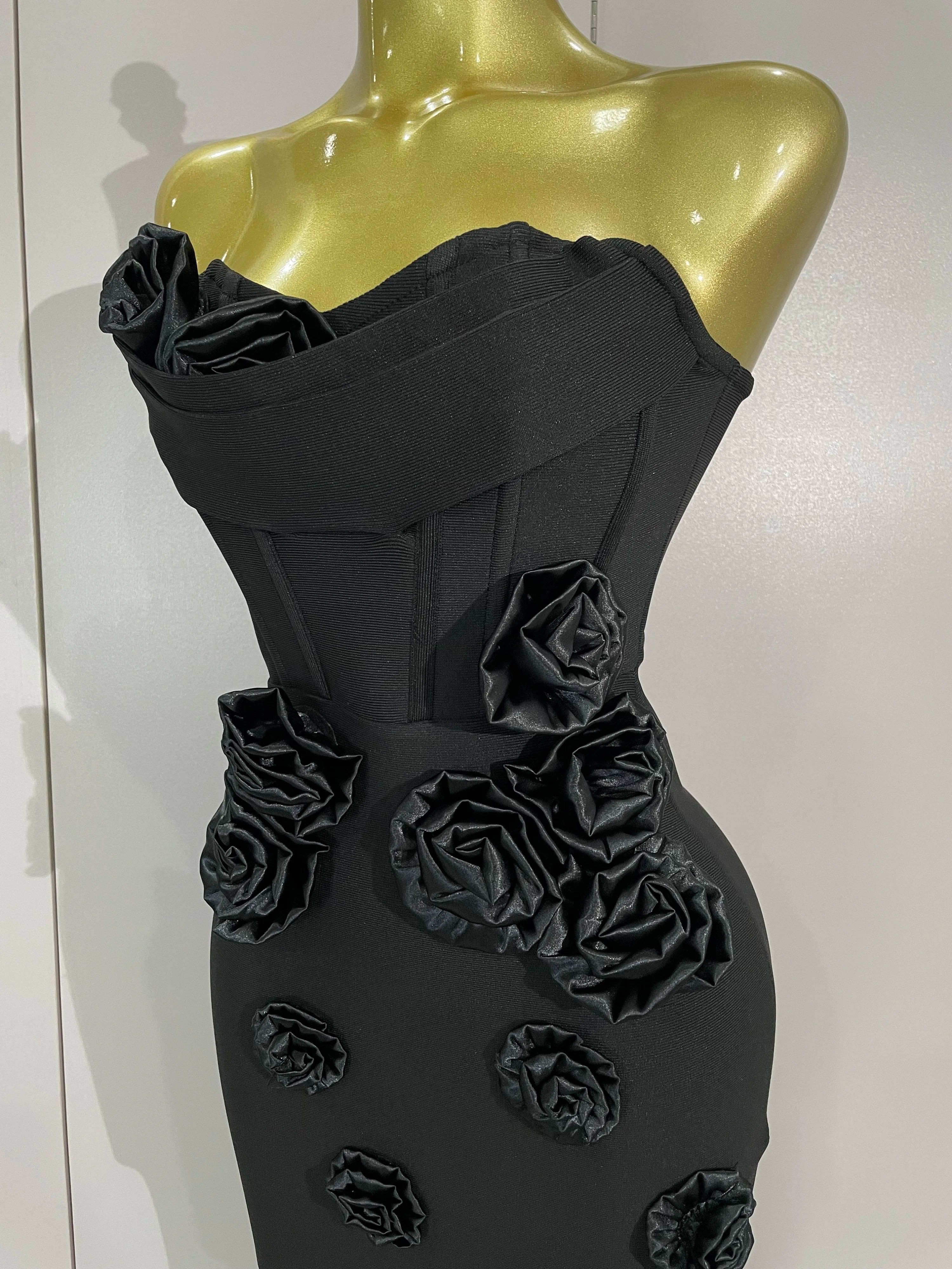 Sexy Fashion White Elegant Strapless Flower Bodycon Long Dress Women Casual Streetwear Club Birthday Party Slim Elegangt Dresses