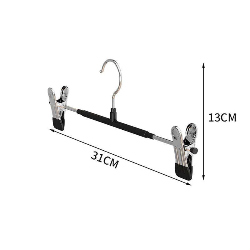 5Pcs Pants Hangers with Clips Adjustable Skirt Hangers for Women Non-Slip Trousers Hanger for Jeans Clothes Hangers for Pants