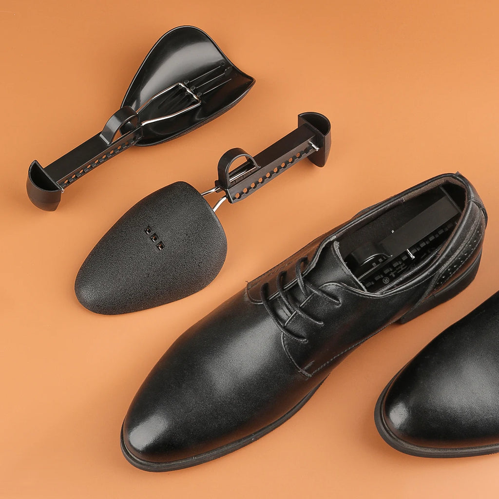 1pair Black Plastic Adjustable Length Stretcher Boots Holder Shoe Support For Women & Men