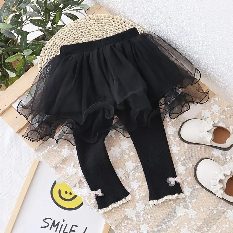 Girls Skirt-leggings Spring Autumn Mesh Skirt Pants for Kids Warm Winter Lace Children Leggings Toddler Trousers Baby Tights