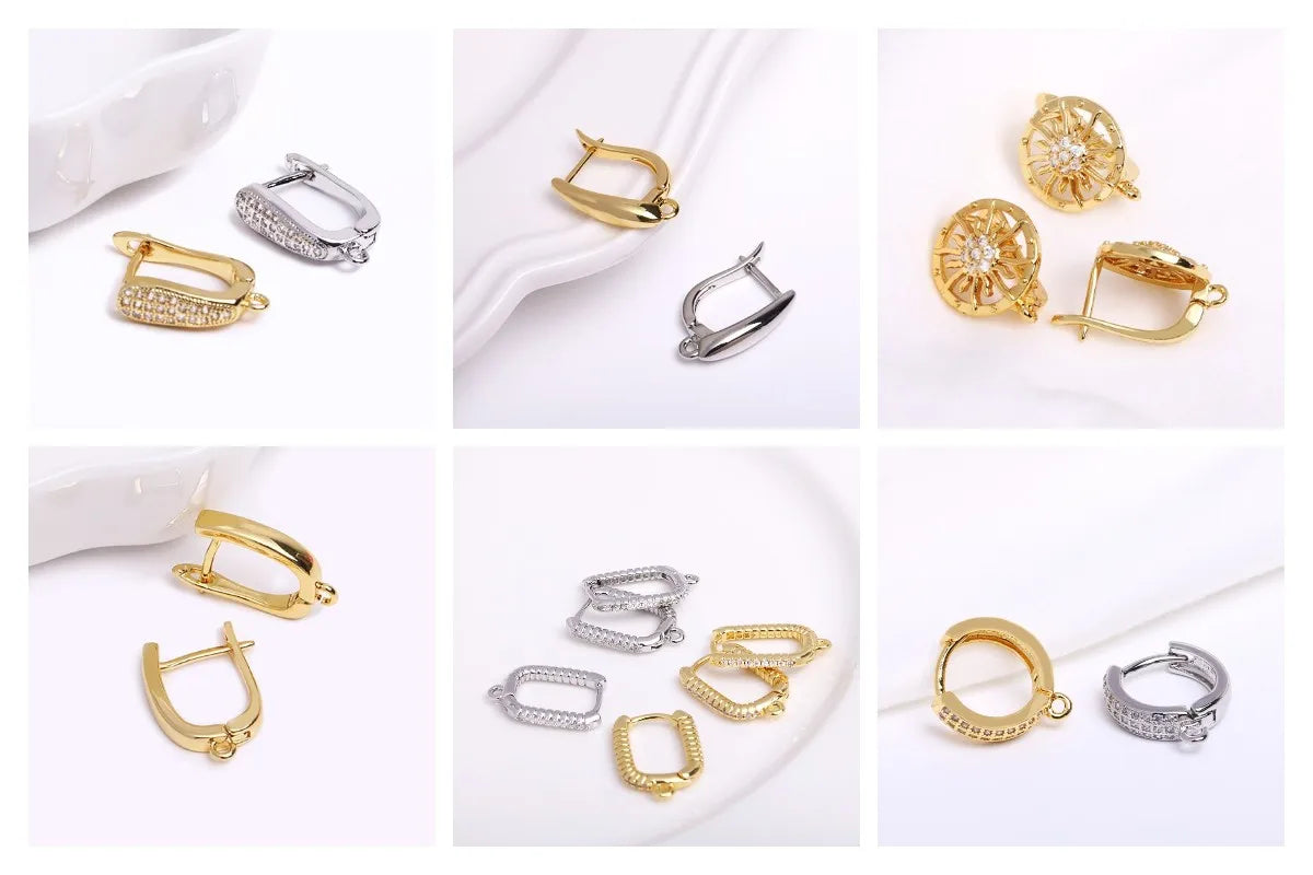 DIY Earring Accessories 18K Gold Plated Earwires Fastener Earring Hooks Clasps For Women Tassel / Pearl Drop Earrings Findings