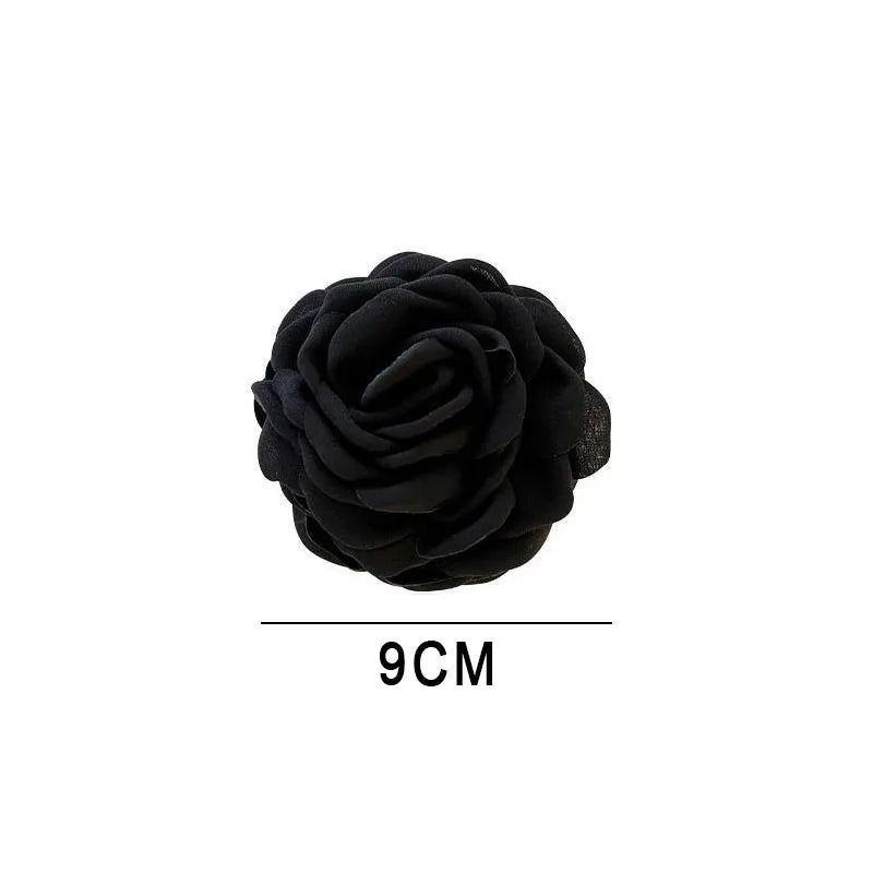 French Fabric Rose Flower Hair Claw Clips For Women Girls Hair Clip Barrette Hairpins Hair Clamps Headwear Hair Accessories Gift