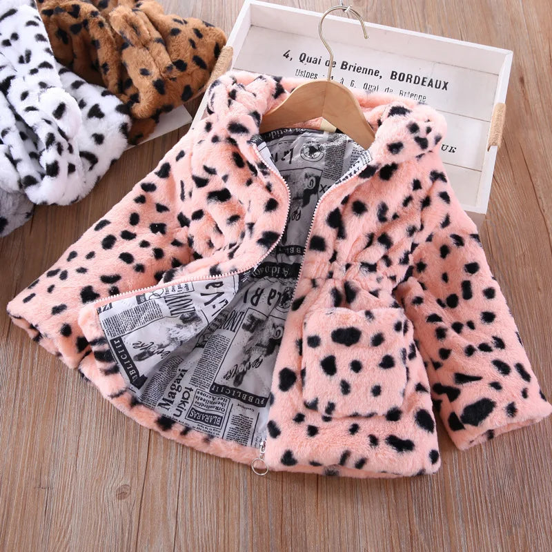 Fashion Girls Plush Warm Jacket Clothing Spring Autumn Children Coat Long Sleeve Toddler Kids Sport Clothing 5 to 10 Years Old