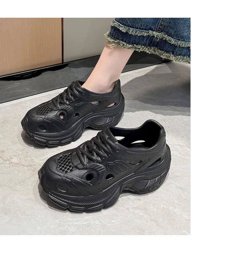 Women's Soft EVA Summer Sandals round Toe Flat Home Slides Dry Wedges Platform Beach Sandals with Thick Bottom for Garden Use