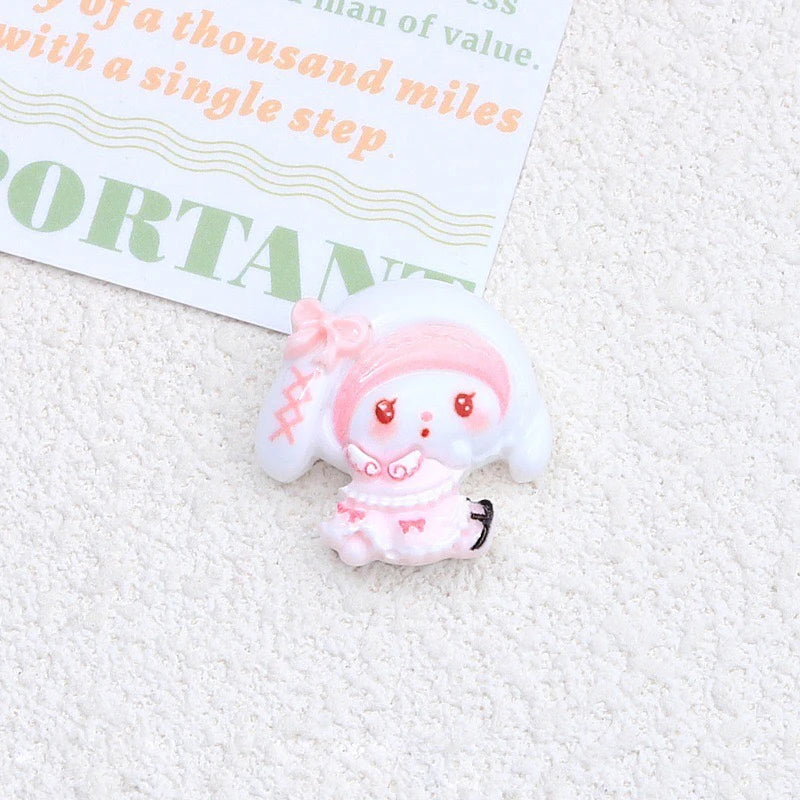 10 Pcs New Kawaii  Cartoon bow Anime Characters Resin Scrapbook Diy Jewelry Children Gift Hairpin Accessories A7