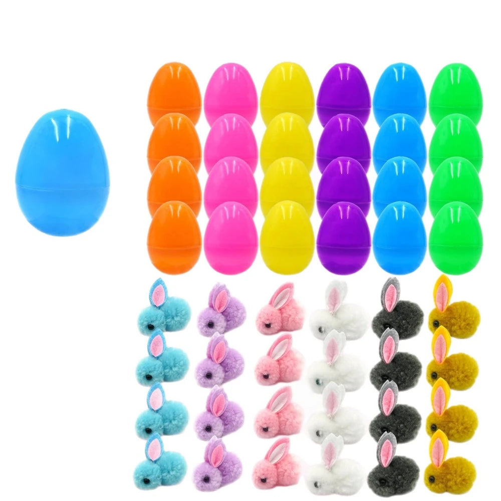 6/12/18/24 Pcs Cute Easter Bunny Eggs for Easter Party Birthday Wedding Children's Day School Gift Basket Pinata Gift Bag Filler