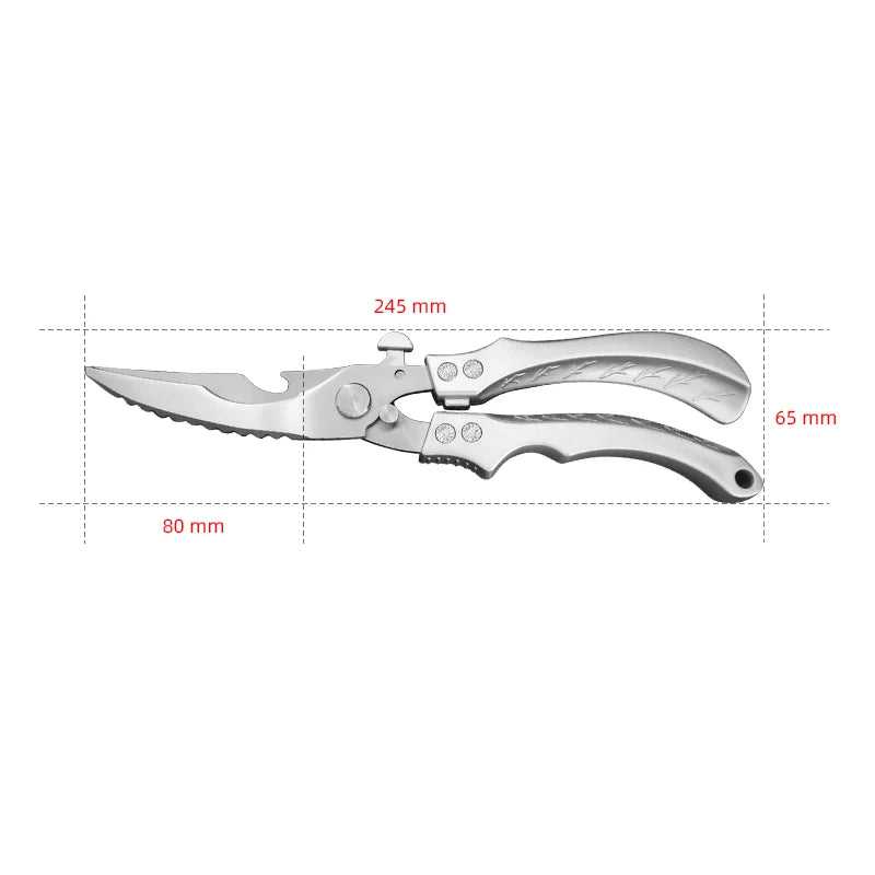 Utility Kitchen Scissors Plastic Handle Stainless Steel Blade Ultra Sharp Strong Scissors Slicing Fish Chicken Meat Scissorses