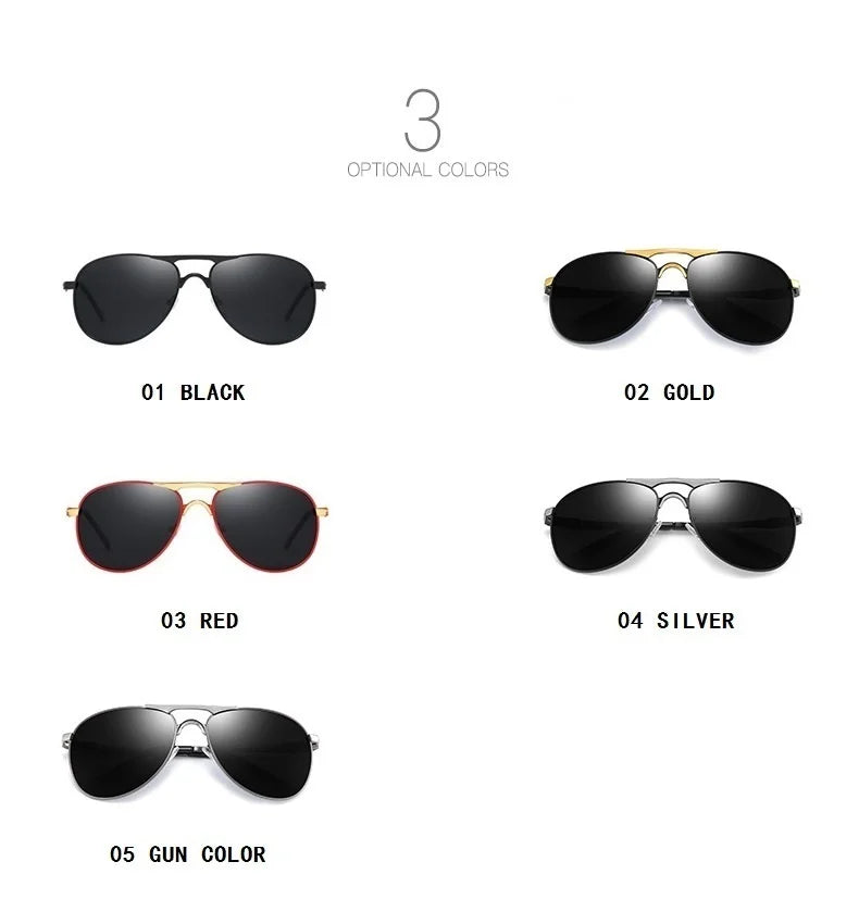 Classic Men And Women Polarized Sunglasses Fashion Metal Pilot Driving Fishing Sun Glasses Man Vintage Sunglass Eyeglasses