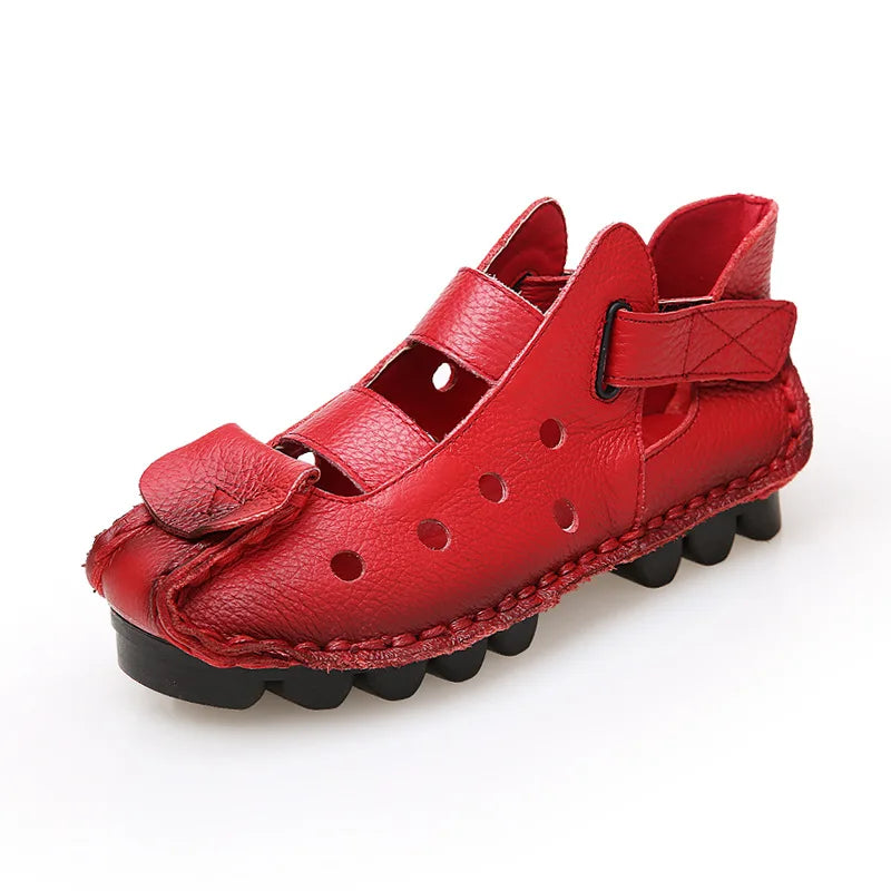 GKTINOO 2026 Summer Soft Bottom Flat Genuine Leather Women Shoes Personality Leisure Women Sandals Retro Handmade Sandals sapato