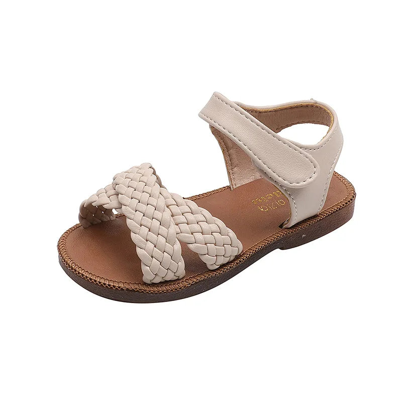 Baby Gladiator Beach Sandals Flat Casual Breathable Weave Roman Shoes Summer Kids Shoes 2026 Beach Children Sandals Girls F02121